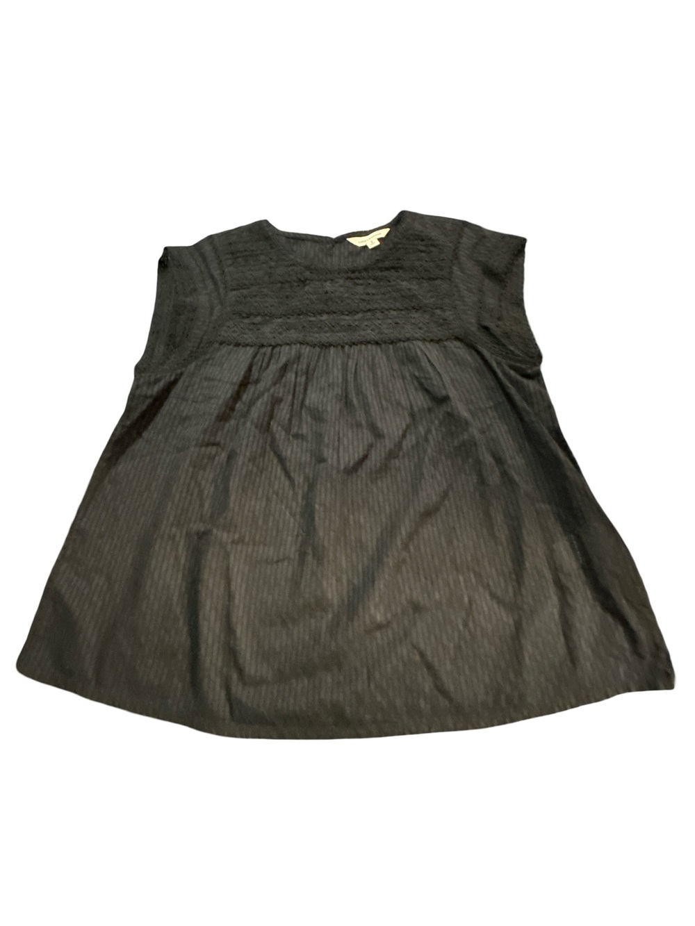 Lucky Brand Lagenlook Black Lace Inset Babydoll Top Cami Size Small Coquette